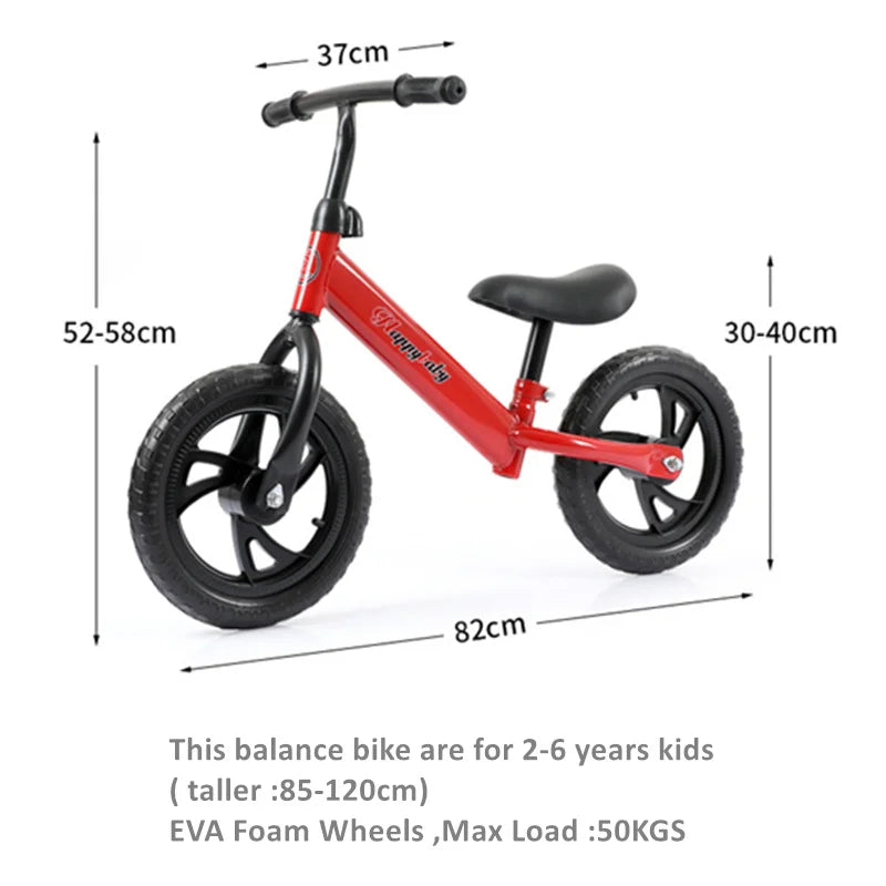 Jaycreer 12 "rodas criança crianças equilíbrio bicicleta para idades 24-72 meses