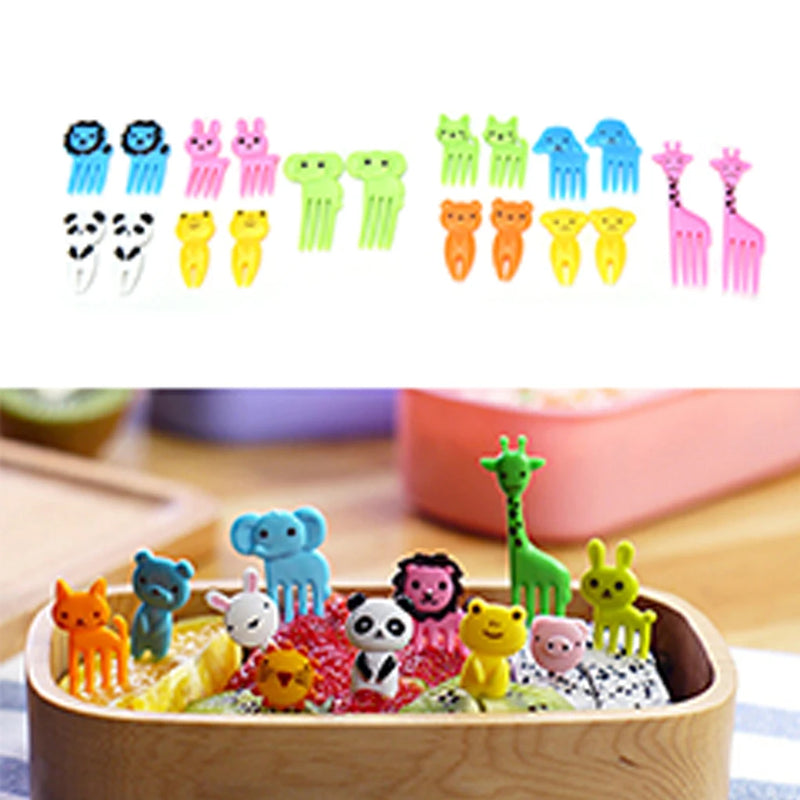 10pcs/set Kids Cute Fork Cutlery Baby Food Feeding Tableware Toddler Dinnerware Portable Utensil  Infant Tableware Children Food