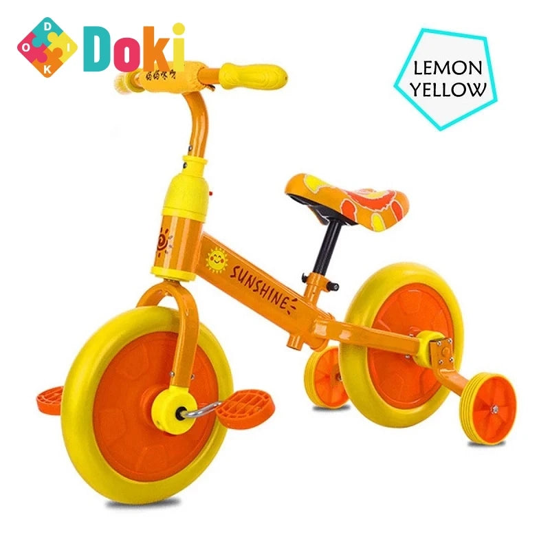 Doki-Bicicleta de equitação ultraleve para crianças, andador de bebê, scooter, roda auxiliar, sem pedal, aprender, brinquedo, 1-5 anos