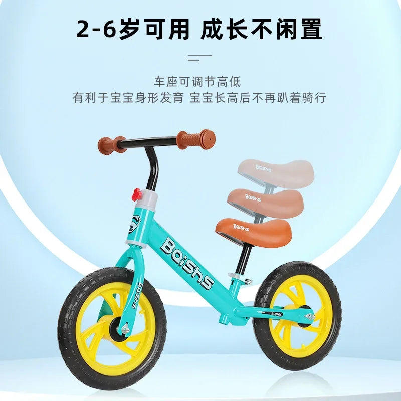 Pedalless Balance Bike com Flash Wheel, deslizante Balance Bike, 2 a 6 anos de idade Scooter, 12 ", novo